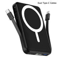 Podoru 10000Mah Magnetic Power Bank, Built-In Type-C & Lightning Cable, Multi Device Charging, Magsafe Wireless Charge, Smart Digital Display, Ios & Android Compatible, Compact Portable Travel Charger Summerwins